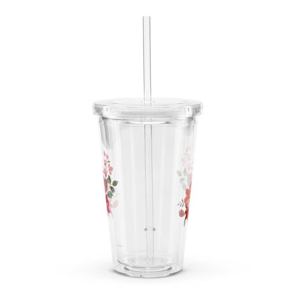 Pic - Flower 1 - clear plastic tumbler