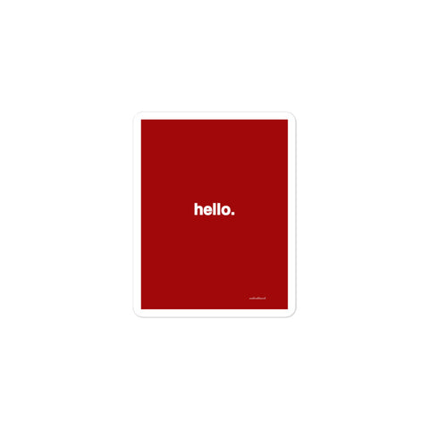 Quote sticker - hello. - red